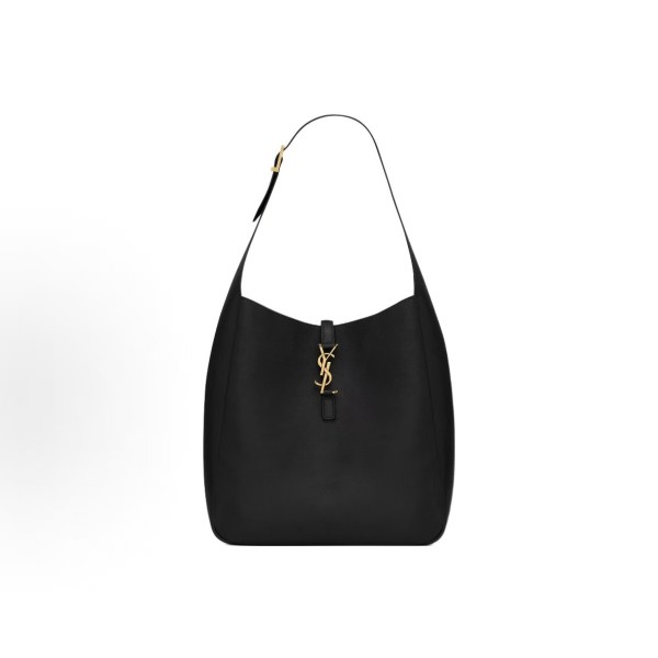 SAINT LAURENT YSL LE5A7 hook buckle opening and closing design HOBO bag Bucket Bag Handbag Shoulder Bag Large women\'s size black